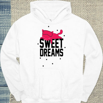 Hoodie - Sweet Dreams - Unisex - Katze Weiß