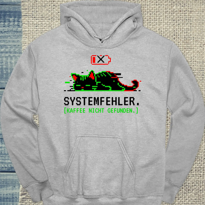 Hoodie - Systemfehler - Unisex - Katze Grau