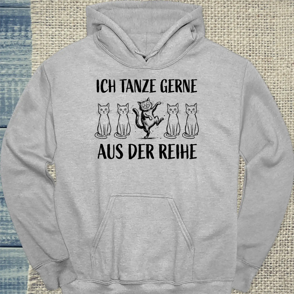 Hoodie - Tanze aus der Reihe - Unisex - Katze Grau