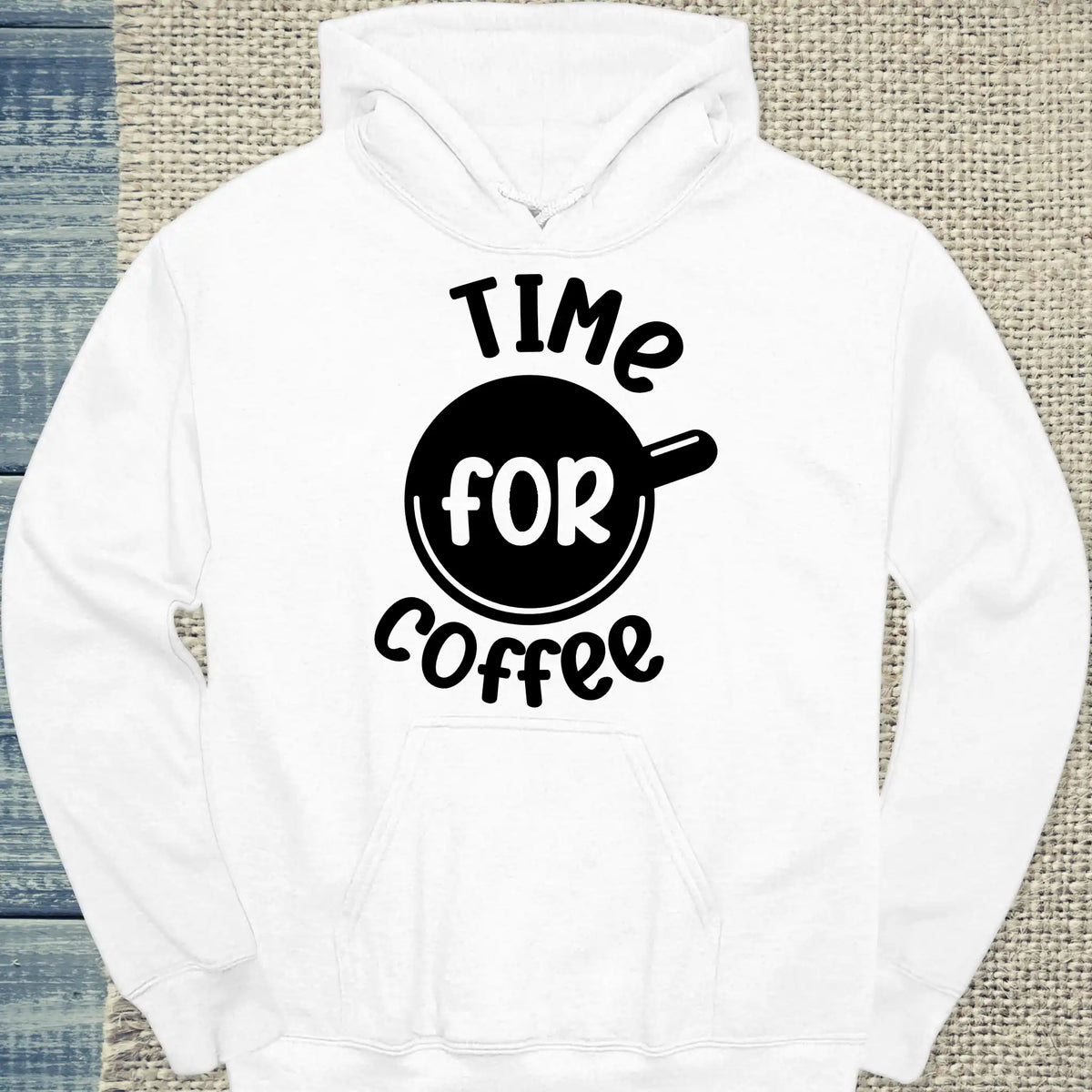 Hoodie - Time for Coffee - Unisex - Kaffee Weiß