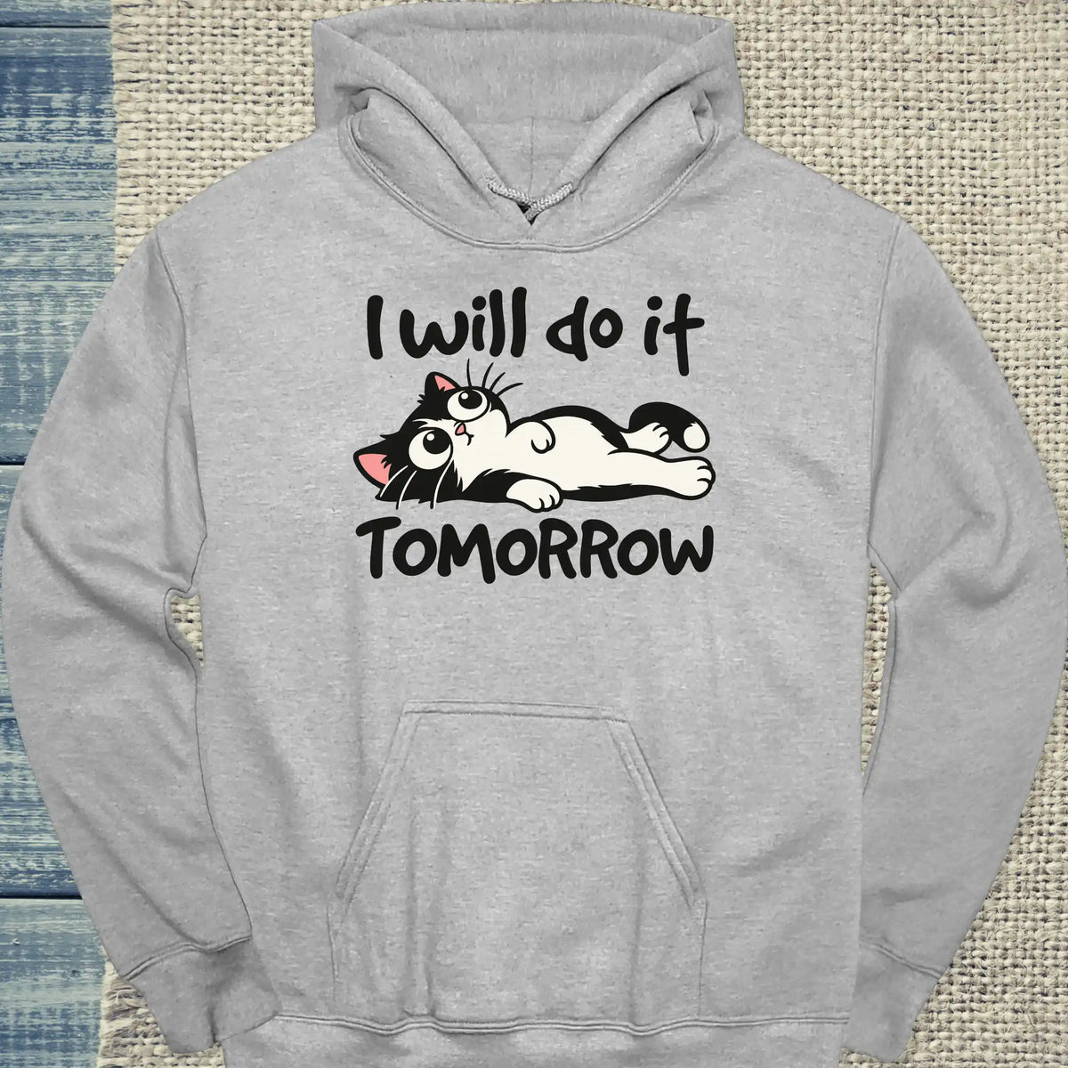Hoodie - Tomorrow - Unisex - Katze Grau
