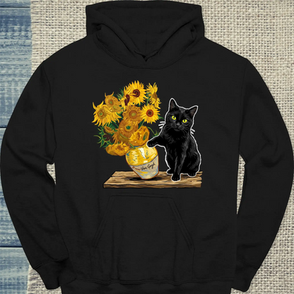 Hoodie - Van Gogh Katze - Unisex - Katze Schwarz