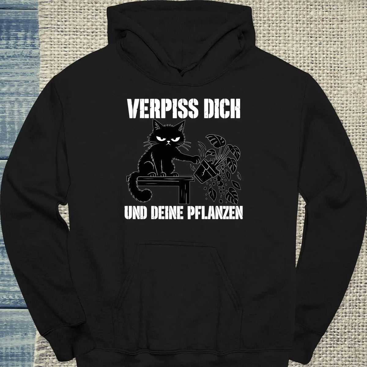 Hoodie - VERPISS DICH - Unisex - Katze Schwarz
