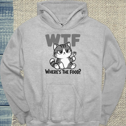 Hoodie - Where is the Food - Unisex - Katze Grau