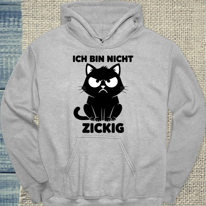 Hoodie - Zickig - Unisex - Katze Grau