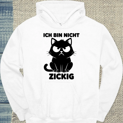 Hoodie - Zickig - Unisex - Katze Weiß