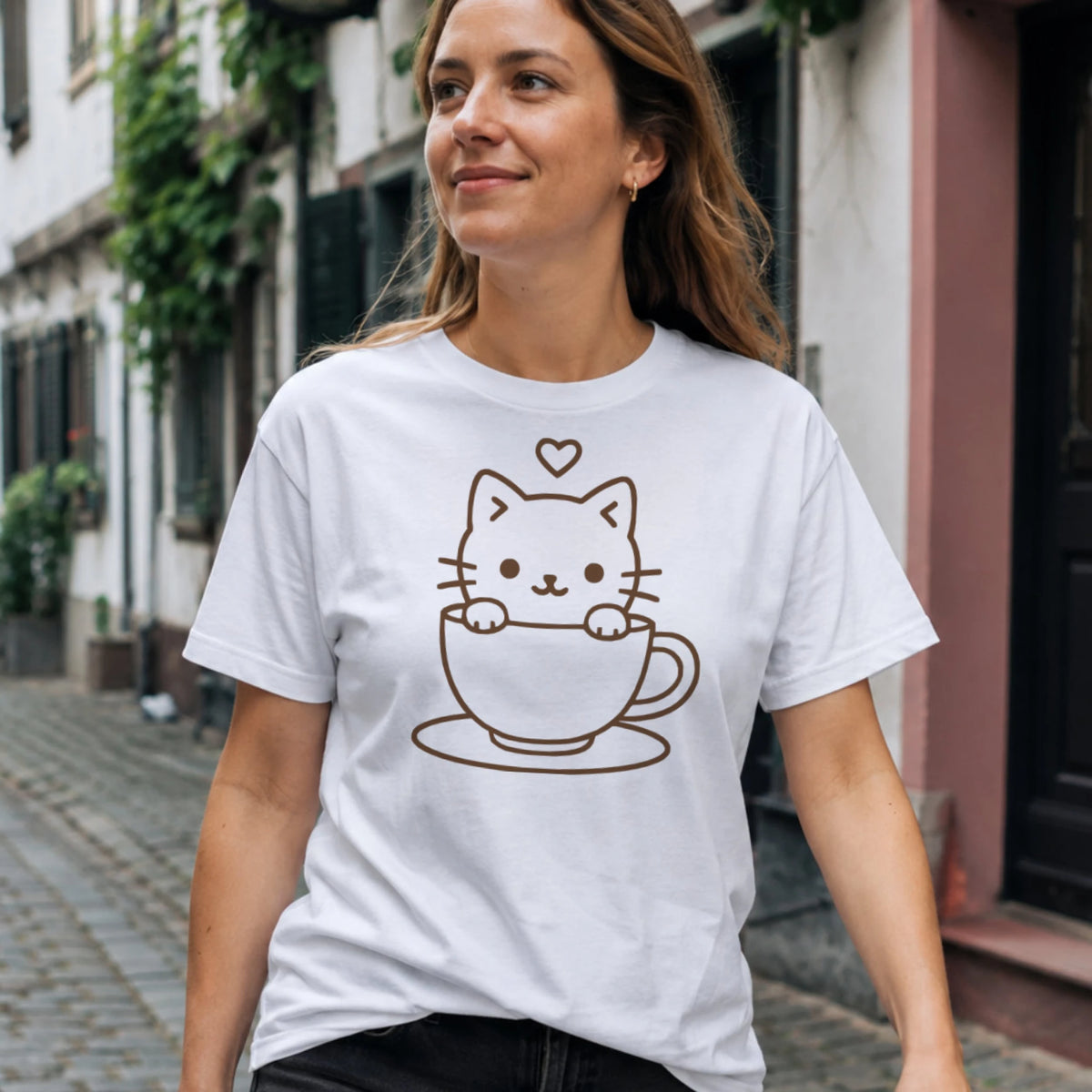 Katze in Tasse - T-Shirt