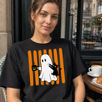 Geist und Katze - T-Shirt