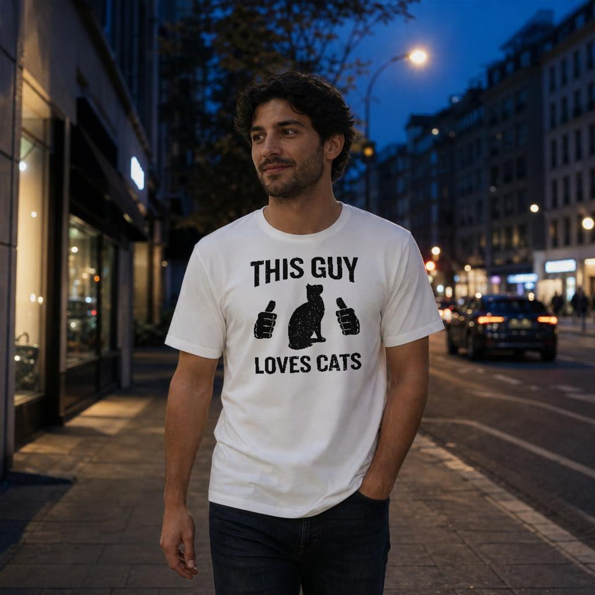 This Guy Loves Cats - T-Shirt