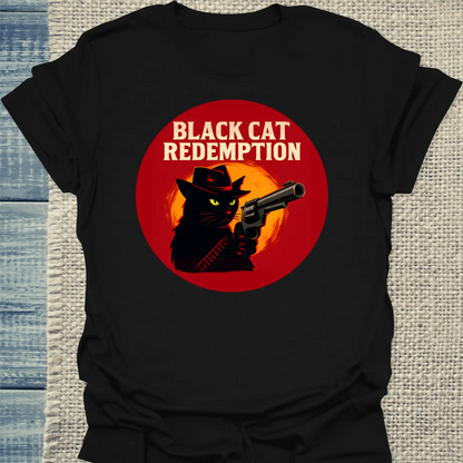 T-Shirt - Black Cat Redemption - Unisex - Katze, Cat Guy Schwarz