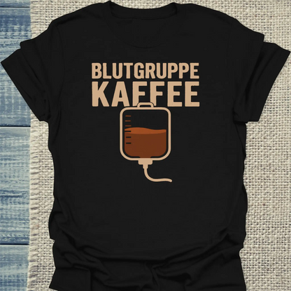 T-Shirt - Blutgruppe Kaffee - Unisex - Kaffee Schwarz
