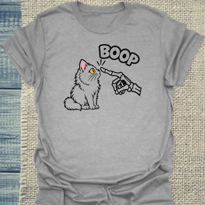 T-Shirt - Boop - Unisex - Katze, Halloween Grau