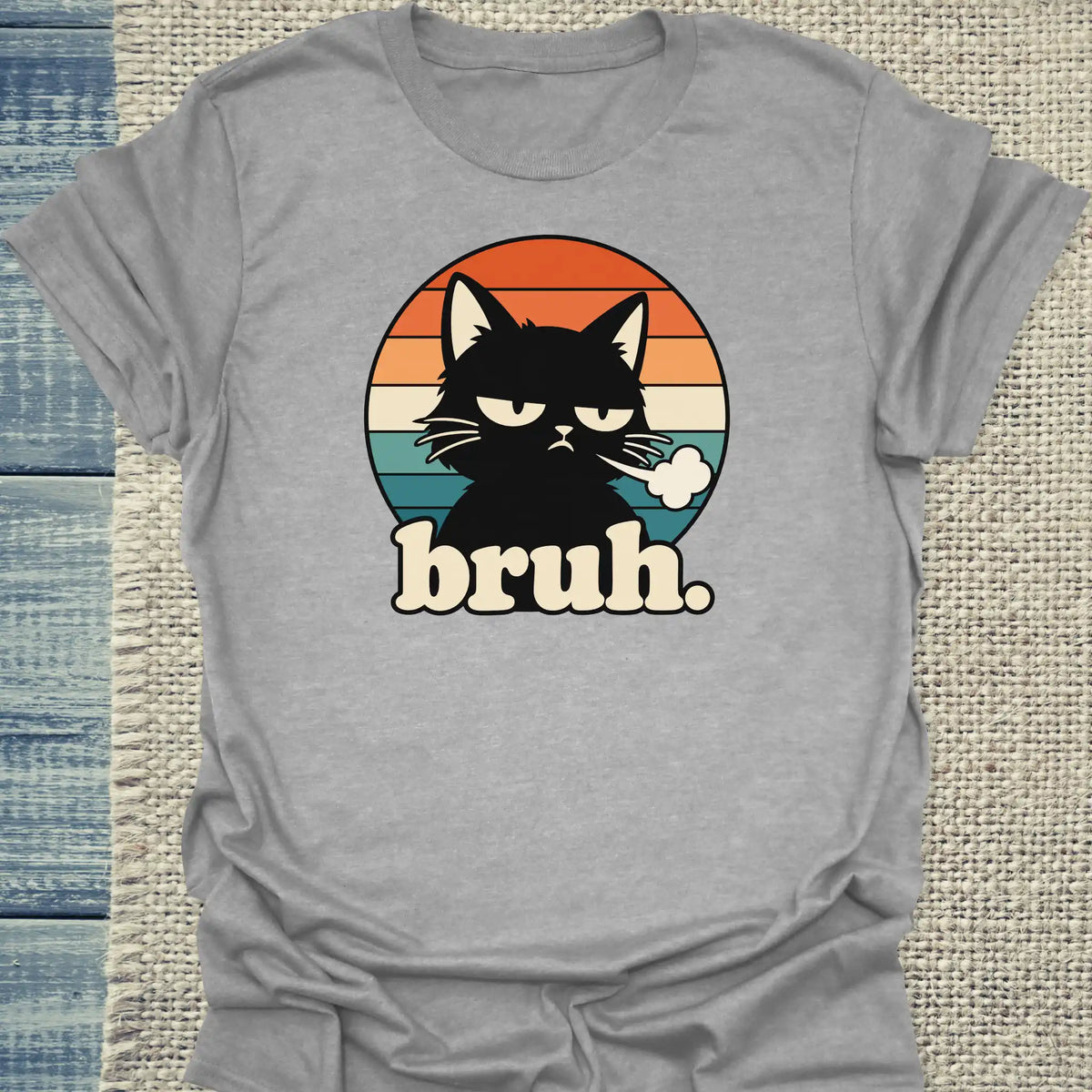 T-Shirt - bruh. - Unisex - Katze Grau