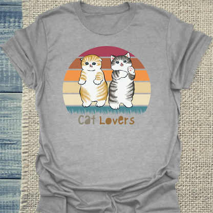 T-Shirt - Cat lovers - Unisex - Katze Grau