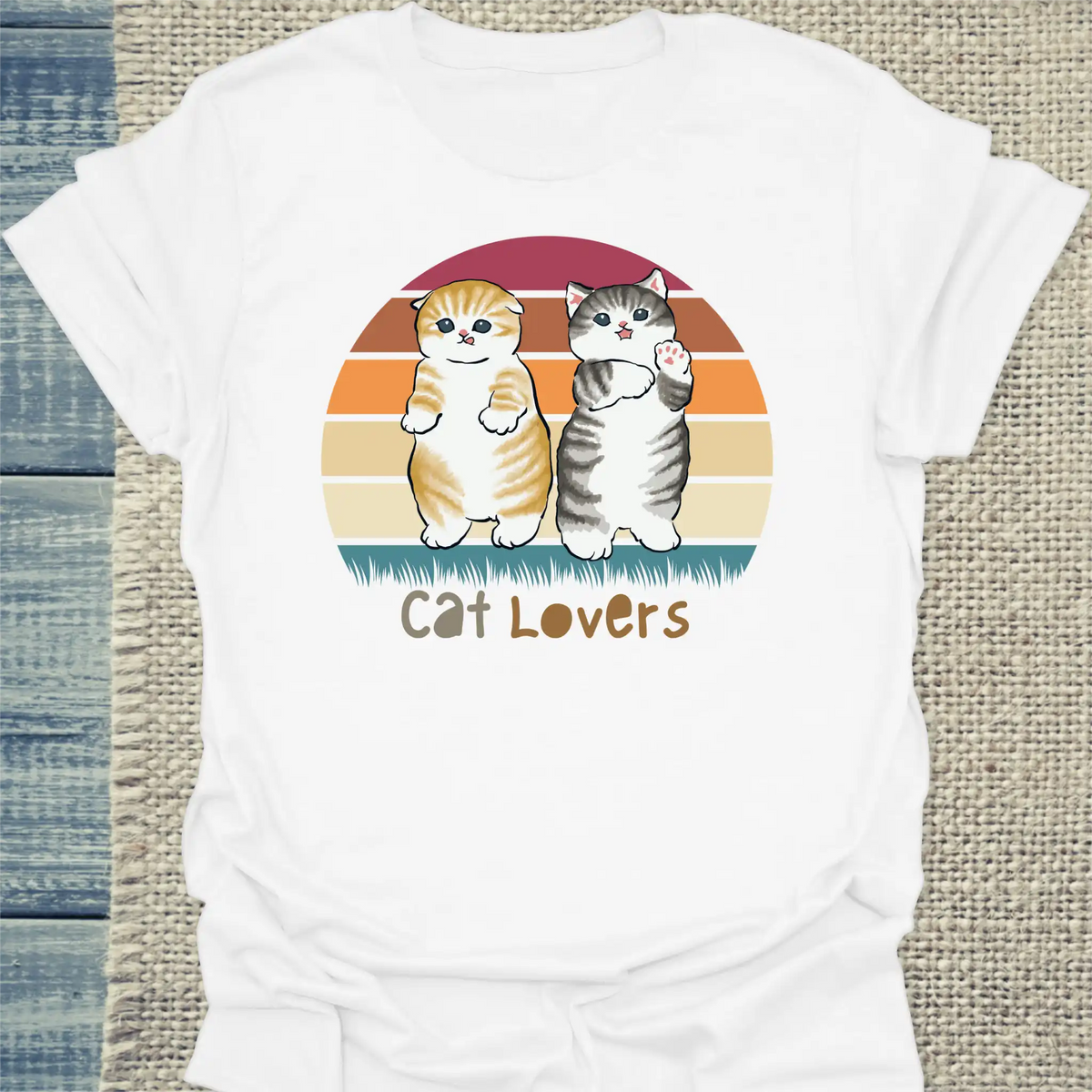 T-Shirt - Cat lovers - Unisex - Katze Weiß
