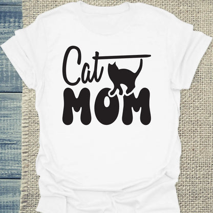 T-Shirt - Cat Mom - Unisex - Katze Weiß