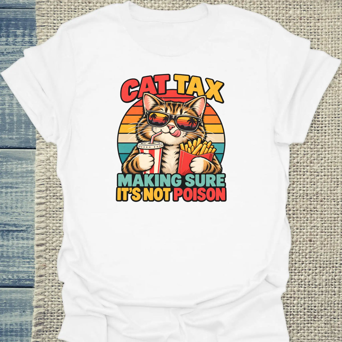 T-Shirt - Cat Tax - Unisex - Katze Weiß