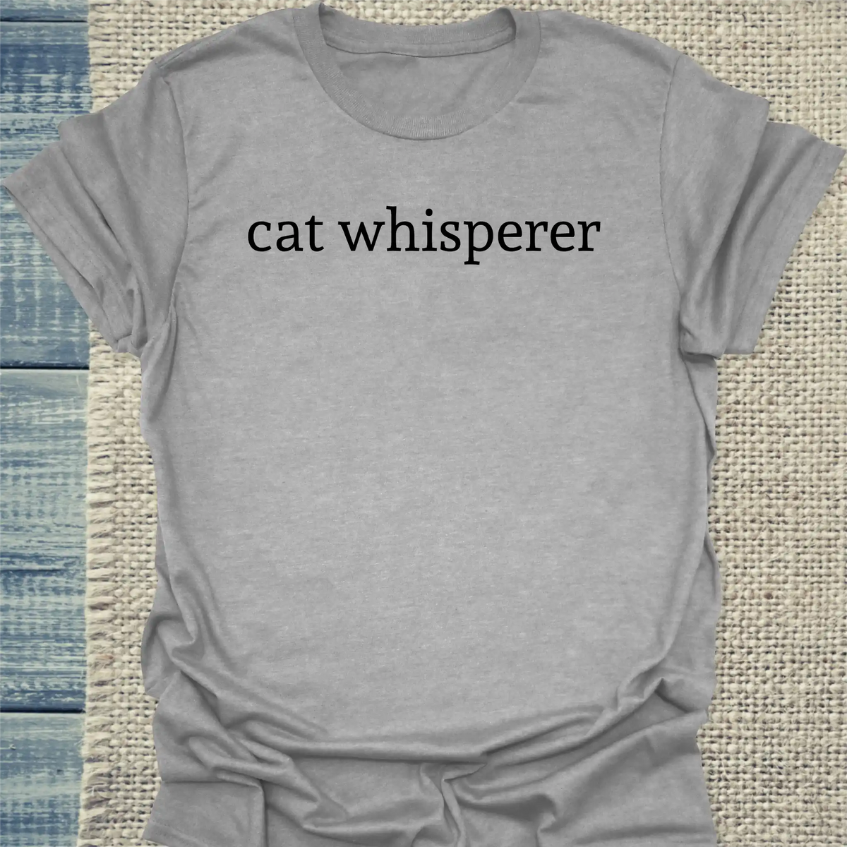 T-Shirt - cat whisperer - Unisex - Katze Grau
