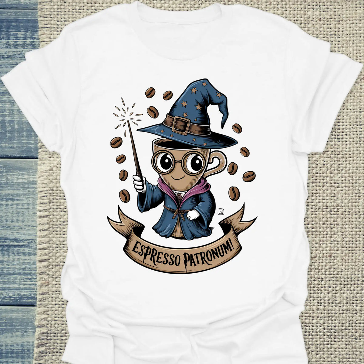 T-Shirt - Espresso Patronum - Unisex - Kaffee Weiß