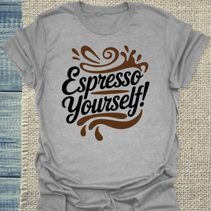 T-Shirt - Espresso Yourselfe - Unisex - Kaffee Grau