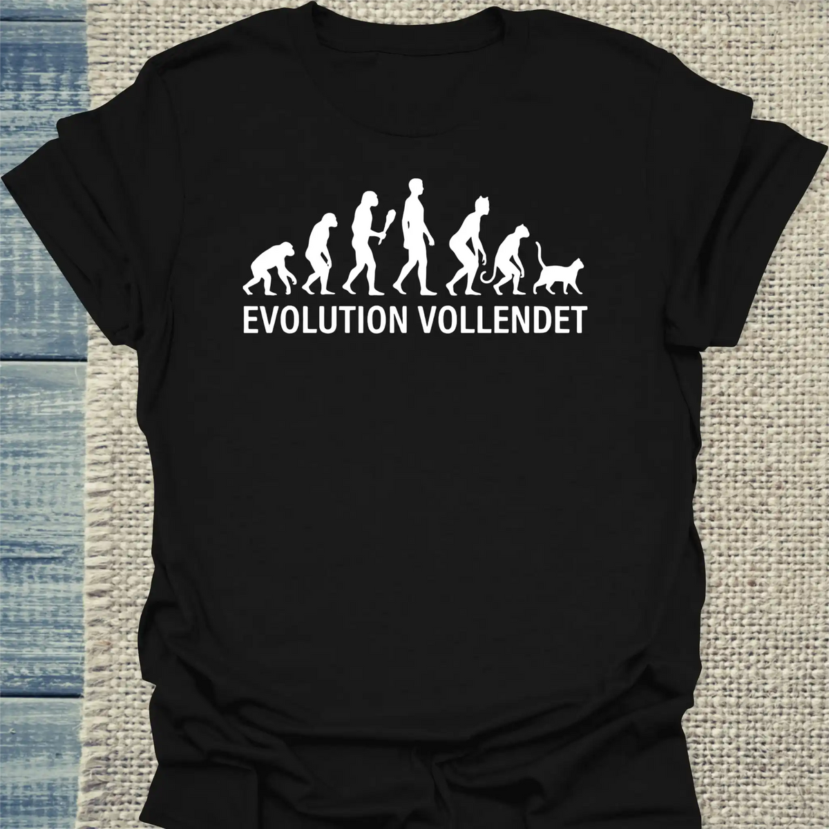 T-Shirt - Evolution - Unisex - Katze Schwarz