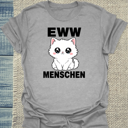 T-Shirt - EWW MENSCHEN - Unisex - Katze & Kaffee Grau