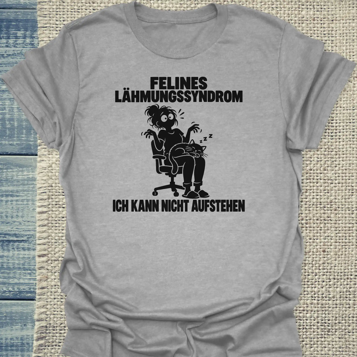T-Shirt - FELINES LÄHMUNGSSYNDROM - Unisex - Katze Grau