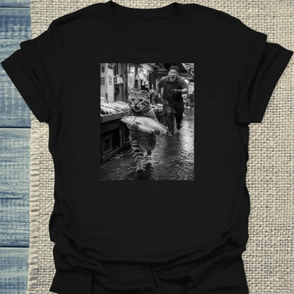 T-Shirt - Fischdieb - Unisex - Katze Schwarz