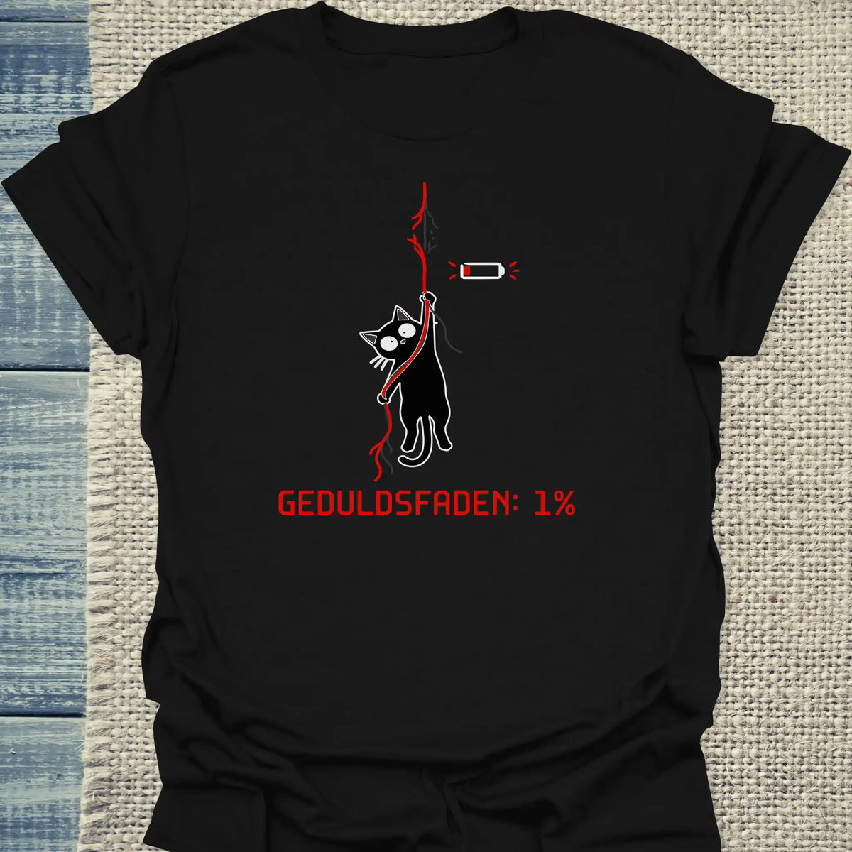 T-Shirt - Geduldsfaden: 1% - Unisex - Katze Schwarz
