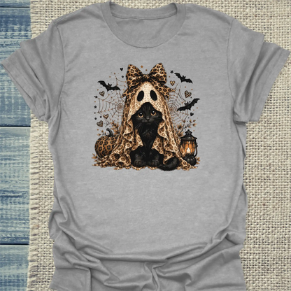 T-Shirt - Geisterkatze - Unisex - Katze, Halloween Grau