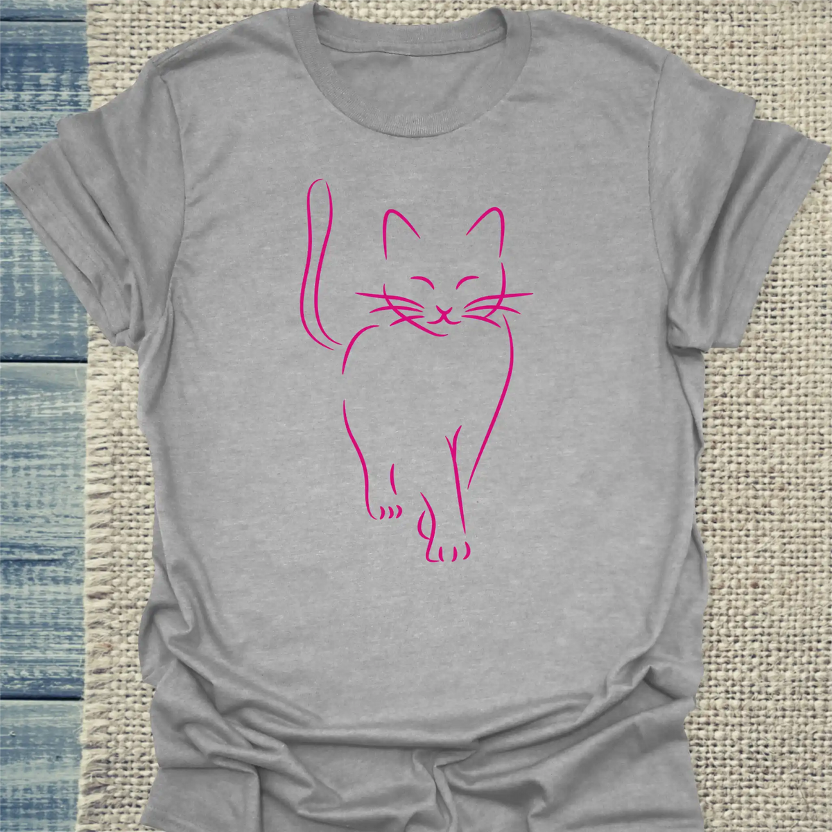 T-Shirt - Heiße Katze - Unisex - Katze Grau