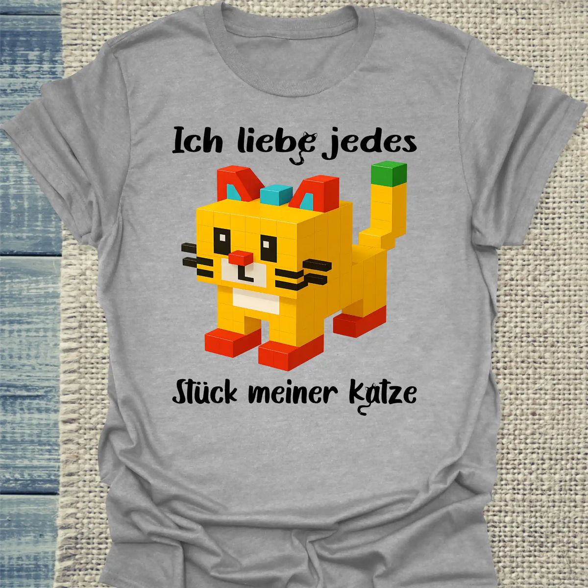 T-Shirt - Ich liebe jedes Stück meiner Katze - Unisex - Katze Grau