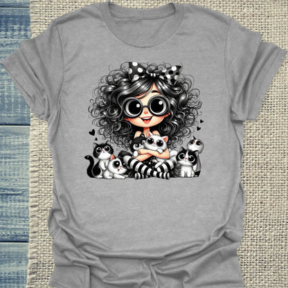 T-Shirt - Ich mag halt Katzen - Unisex - Kaffee, Cat Lady Grau