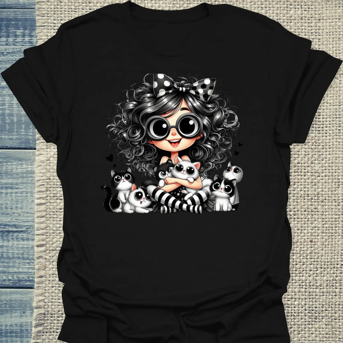 T-Shirt - Ich mag halt Katzen - Unisex - Kaffee, Cat Lady Schwarz