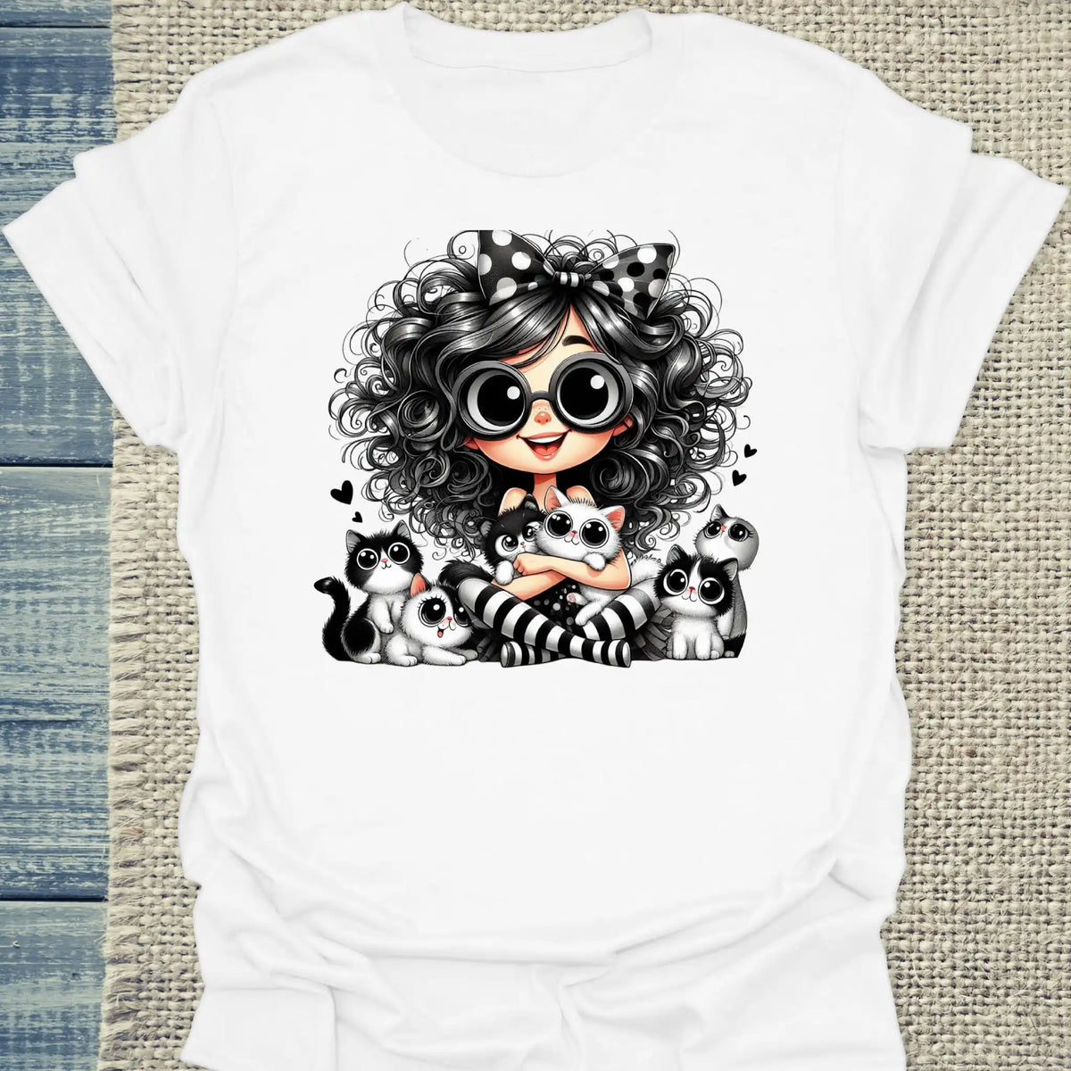 T-Shirt - Ich mag halt Katzen - Unisex - Kaffee, Cat Lady Weiß