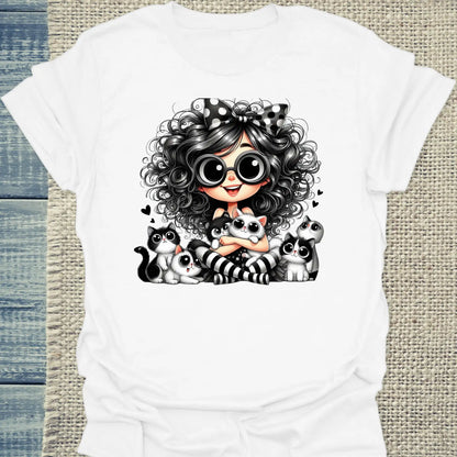 T-Shirt - Ich mag halt Katzen - Unisex - Kaffee, Cat Lady Weiß