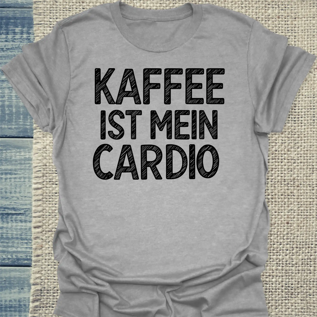T-Shirt - Kaffee ist mein Cardio - Unisex - Kaffee, Black Edition Grau