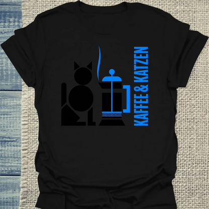 T-Shirt - Kaffee & Katzen - Unisex - Katze & Kaffee Schwarz