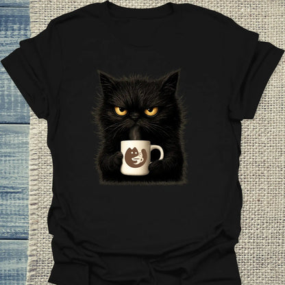 T-Shirt - KaffeeMiau Katze - Unisex - Katze & Kaffee, KaffeeMiau Schwarz