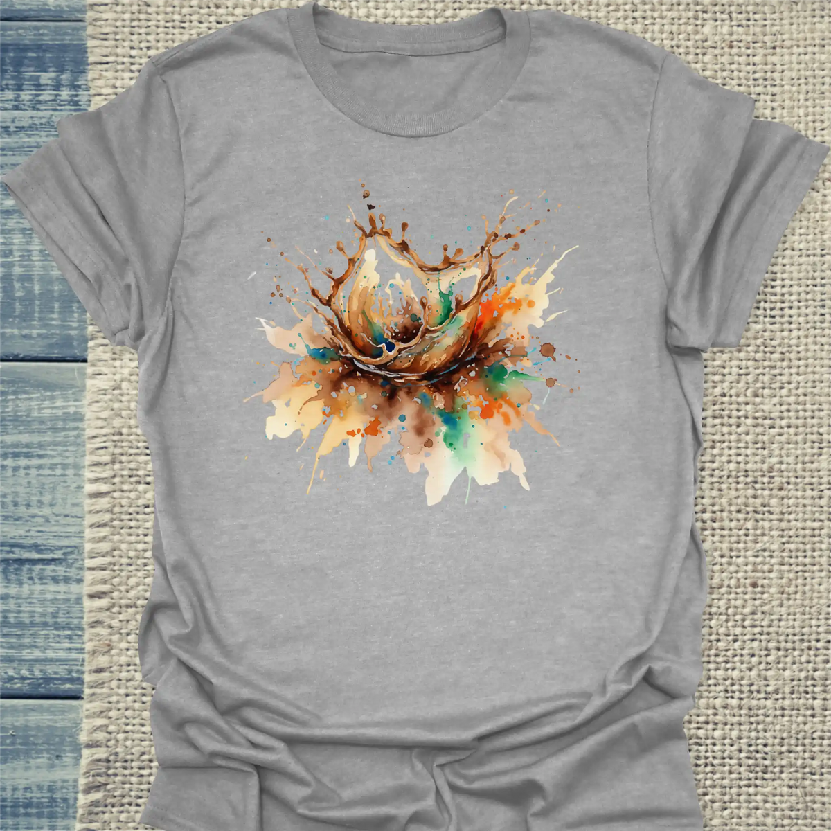 T-Shirt - Kaffeespritzer - Unisex - Kaffee Grau