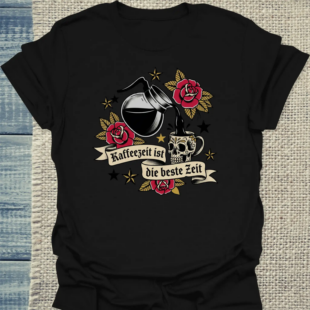 T-Shirt - Kaffeezeit ist die beste Zeit - Unisex - Kaffee Schwarz