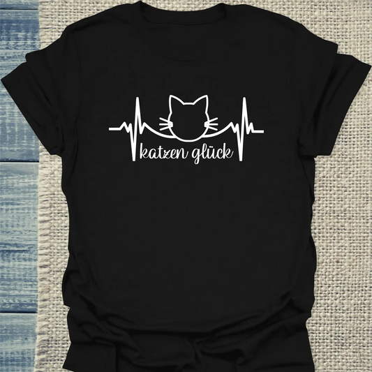 T-Shirt - Katzen Glück - Unisex - Katze Schwarz