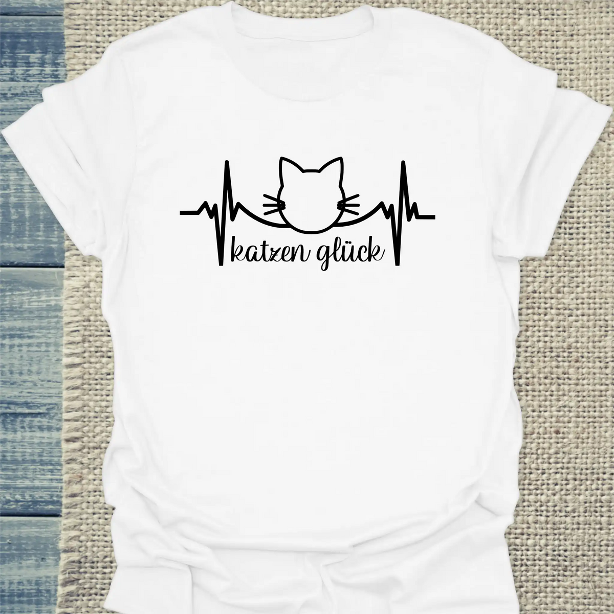 T-Shirt - Katzen Glück - Unisex - Katze Weiß