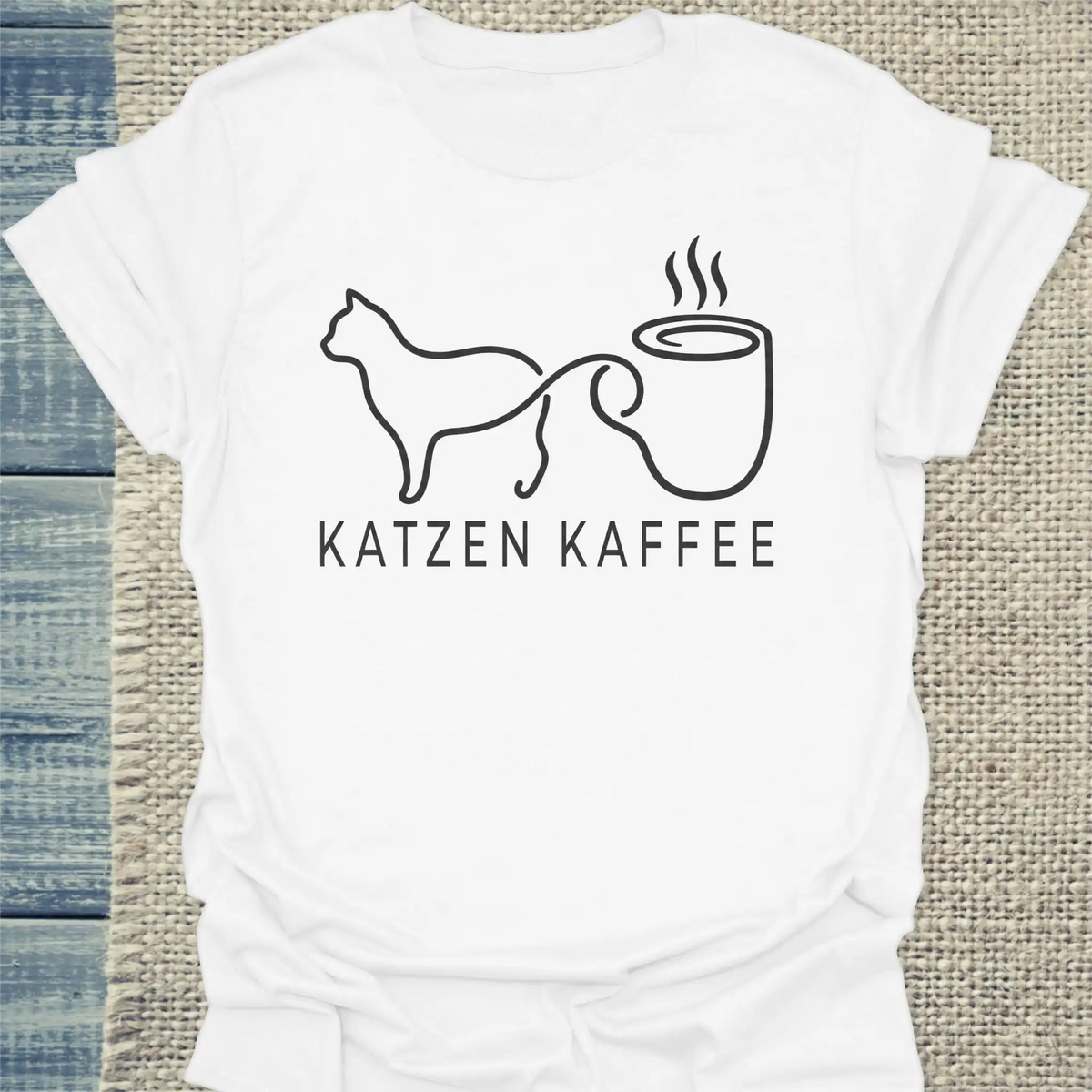 T-Shirt - Katzen Kaffee - Unisex - Katze & Kaffee Weiß