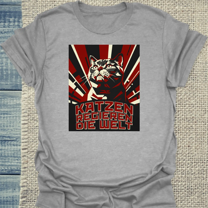 T-Shirt - Katzen regieren die Welt - Unisex - Katze Grau