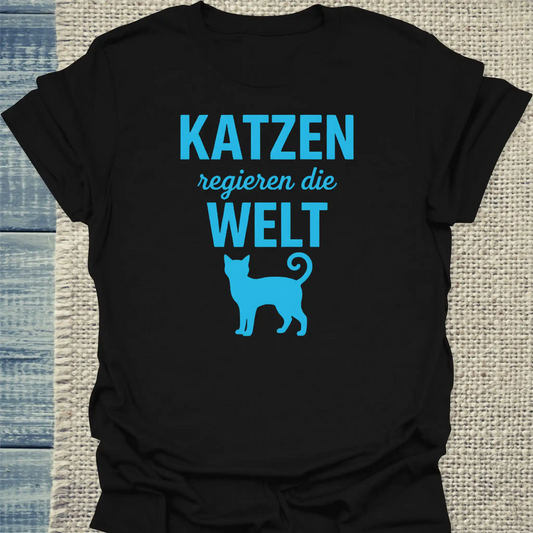 T-Shirt - Katzen regieren die Welt - Unisex - Katze Schwarz