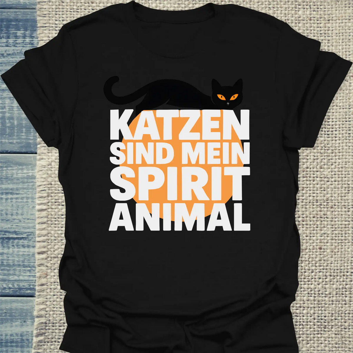 T-Shirt - Katzen sind mein Spirit Animal - Unisex - Katze Schwarz