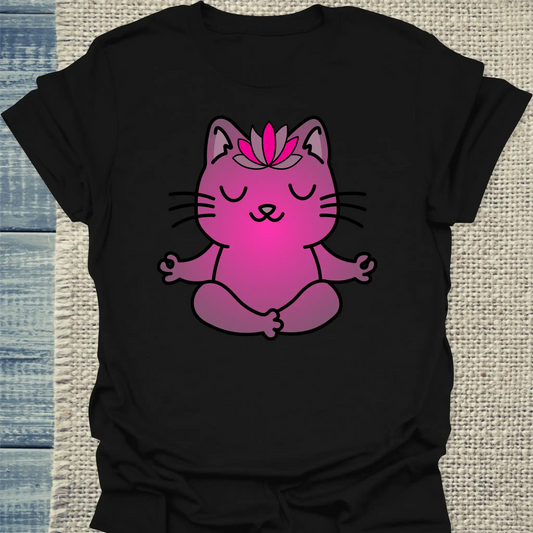T-Shirt - Katzen-Yoga - Unisex - Katze Schwarz