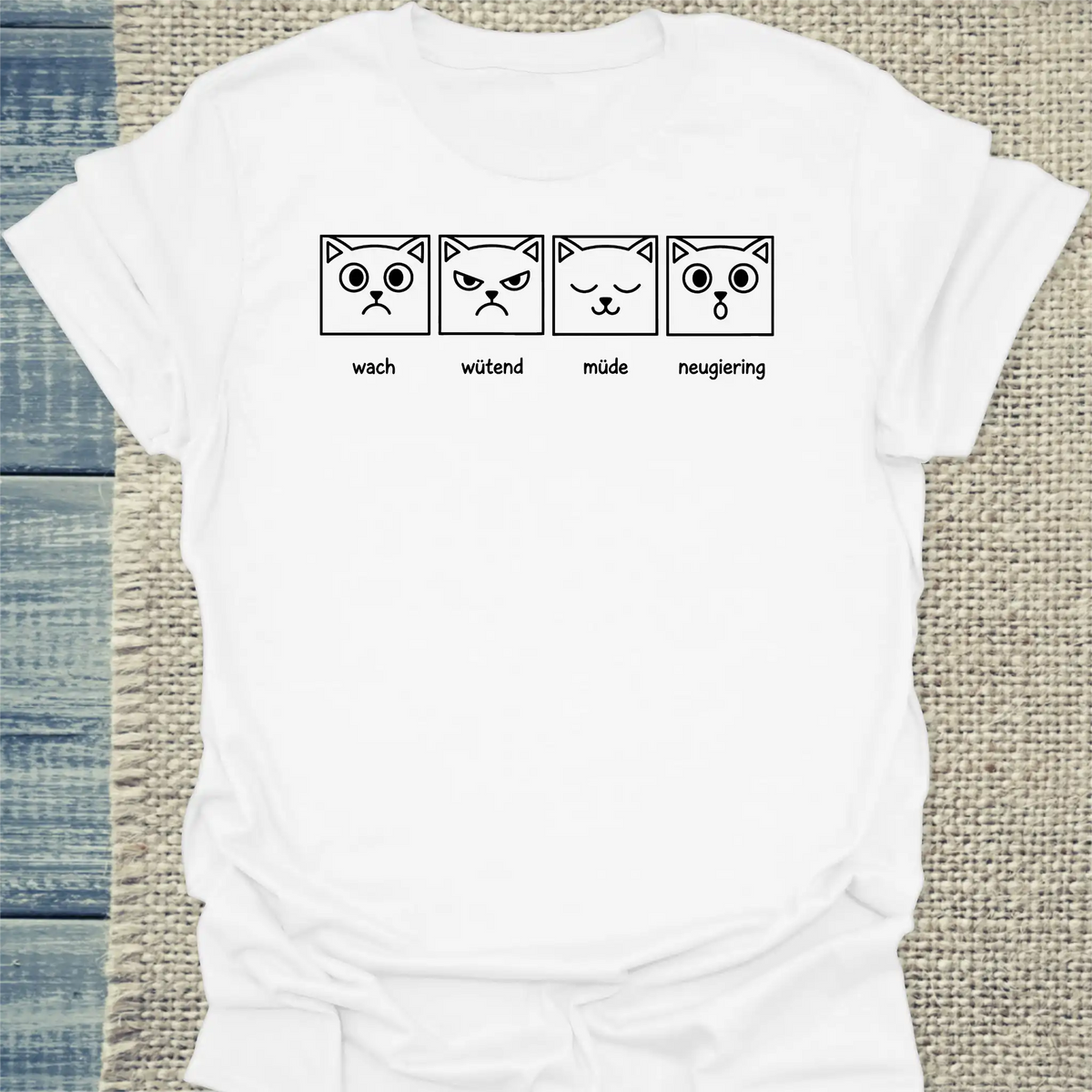 T-Shirt - Katzengesichter - Unisex - Katze Weiß