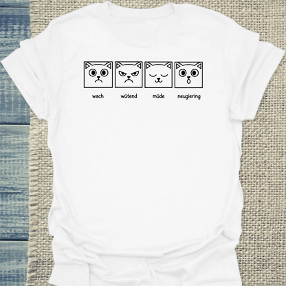 T-Shirt - Katzengesichter - Unisex - Katze Weiß